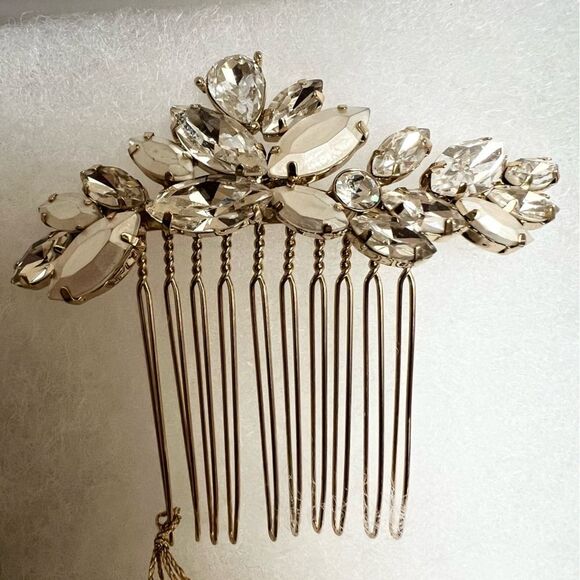 Brides and Hairpins Vasiliki Hand-Wired Crystal Branch Comb Gold NEW MSRP $115